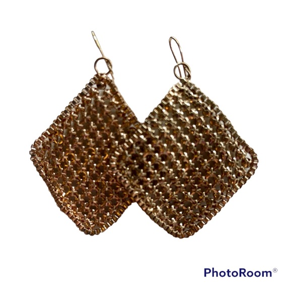 Rhinestone Mesh drop earrings.  Perfect for the holidays or evenings out. - Picture 3 of 3